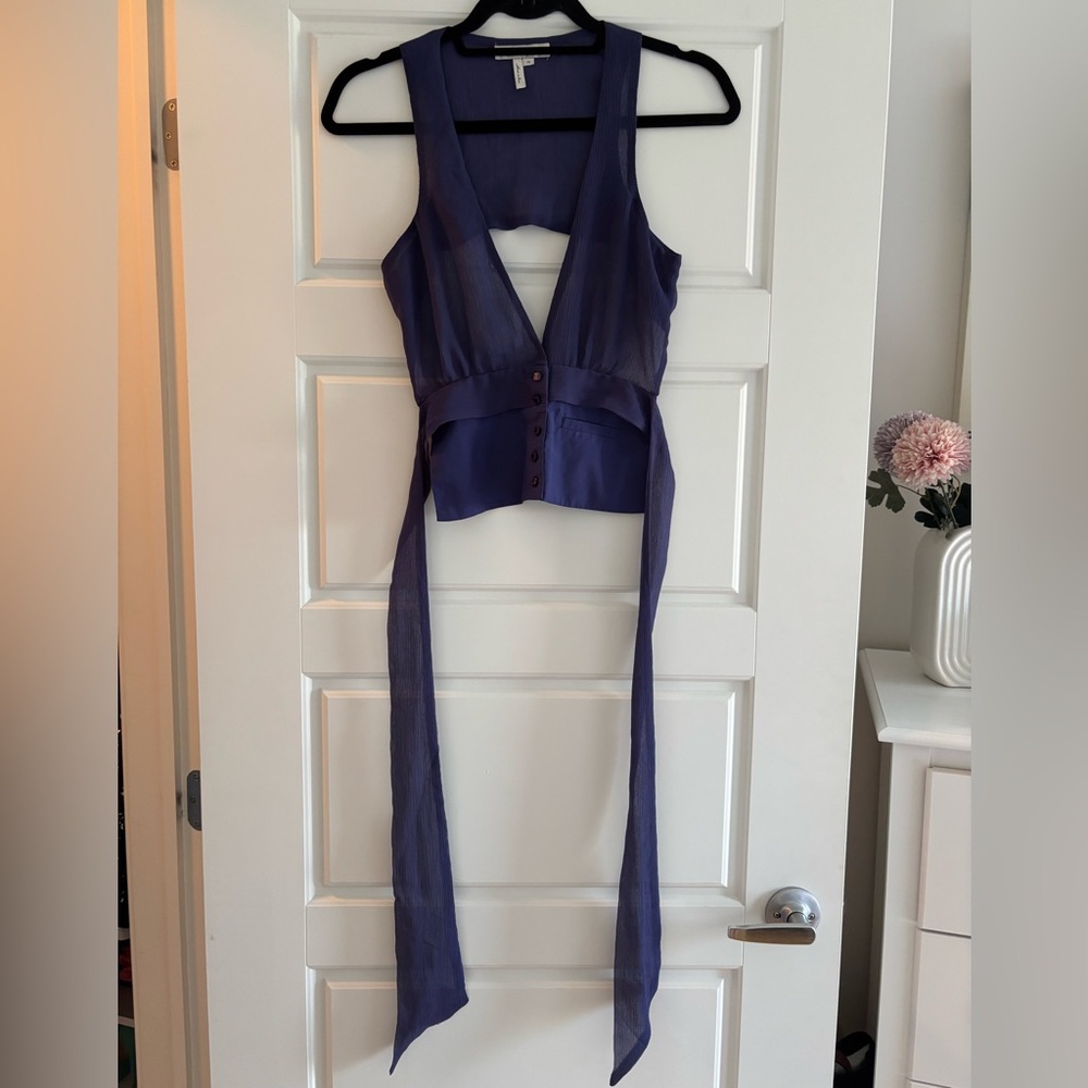 PRE-OWNED BCBGeneration Lavender Sheer Top | XS
